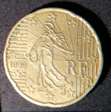 RARITATE- 20 cent. euro - 1999 - franta - EROARE, Europa, Roze