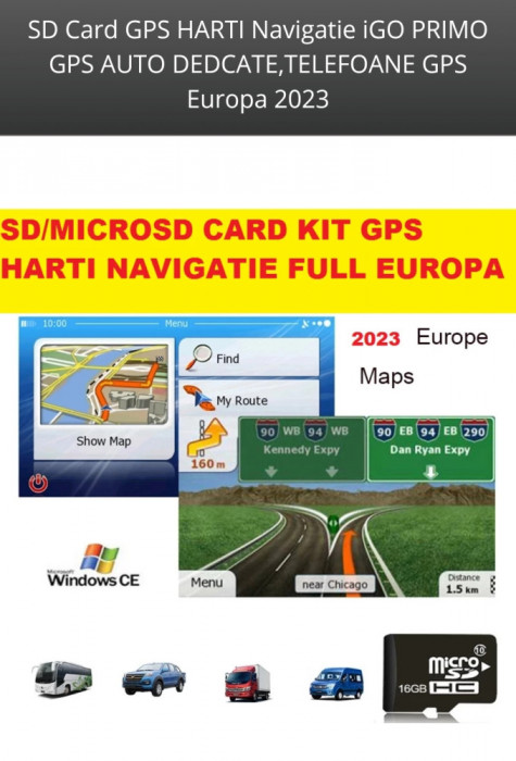 SD Card GPS HARTI Navigatie iGO PRIMO GPS AUTO NAVI DEDICATE GPS Europa 2023