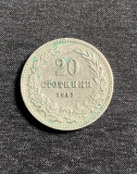 Moneda 20 stotinski 1913 Bulgaria, Europa