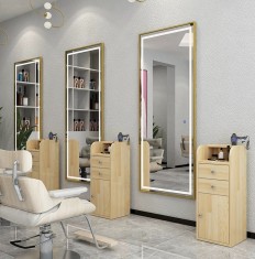 Consolă coafor frizerie oglindă coafor LED ramă din aluminiu 180x70 STD