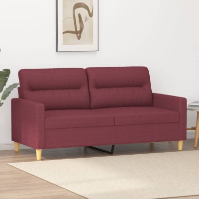 Gossi canapea cu 2 locuri, rosu vin, 140 cm, material textil foto