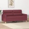 Gossi canapea cu 2 locuri, rosu vin, 140 cm, material textil