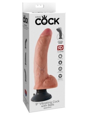 Dildo 9&amp;quot; Vibrating Cock with Balls Light foto