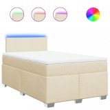 Cumpara ieftin Pat box spring cu saltea, crem, 120x200 cm, textil