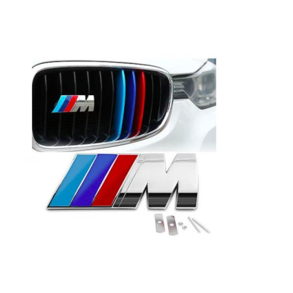 Emblema Grila BMW Mpower Crom M Power metalica prindere surub