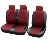 2+1 Universal Huse Scaune pentru Microbuze Negru Rosu Piele Textile