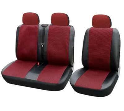 2+1 Universal Huse Scaune pentru Microbuze Negru Rosu Piele Textile foto