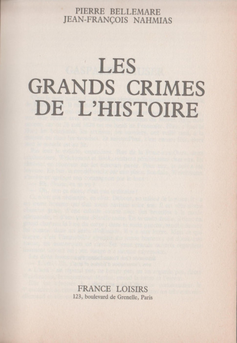 Pierre Bellemare, Jean-Francois Nahmias - Les grands crimes de l&#039;histoire