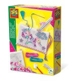 Set creativ DIY copii- Geanta brodata cu unicorn si accesorii, SES Creative