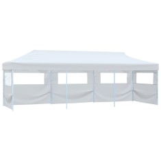 vidaXL Cort petrecere pliabil cu 5 pereți laterali, alb, 3 x 9 m