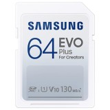Card SD Samsung EVO Plus 64GB UHS-I, V10 pentru foto si video Full HD