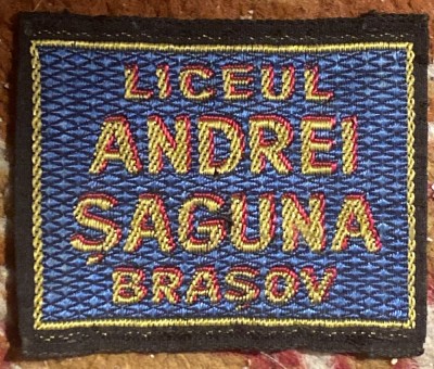 LICEUL ANDREI SAGUNA - BRASOV/ MATRICOLA SCOLARA VECHE DIN MATERIAL TEXTIL foto