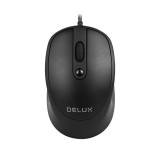 MOUSE DELUX, PC sau NB, cu fir, USB, optic, 3200 dpi, butoane/scroll 4/1, ,