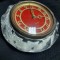Ceas de masa URSS,marca Majak Carcasa de cristal de Semineu,colectie,CEAS MAJAK RUSESC,CEAS cristal masiv DE MASA,starea care se vede.ROSU