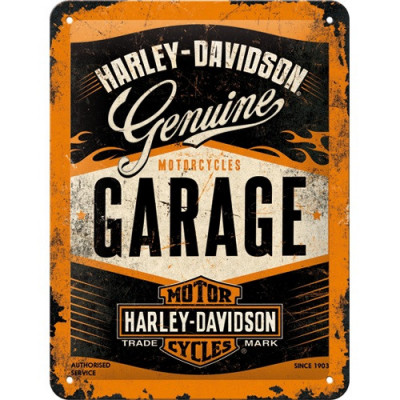 Placa metalica - Harley - Davidson Garage - 15x20 cm foto