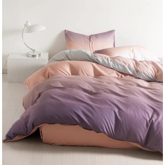 Lenjerie De Pat Justina Xf042, Bumbac, 4 Piese, Fara Elastic, Crem, Lila