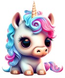 Sticker decorativ, Unicorn, Roz, 75 cm, 1202STK-6