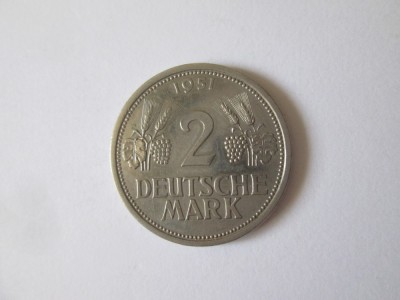 Rara! Germania Federală 2 Mark 1951 J UNC foto