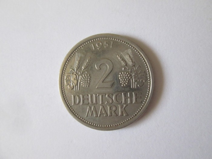 Rara! Germania Federală 2 Mark 1951 J UNC