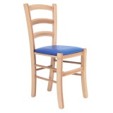 Scaun Paesana - cadru natur - imitatie piele albastru - 21898