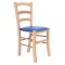 Scaun Paesana - cadru natur - imitatie piele albastru - 21898