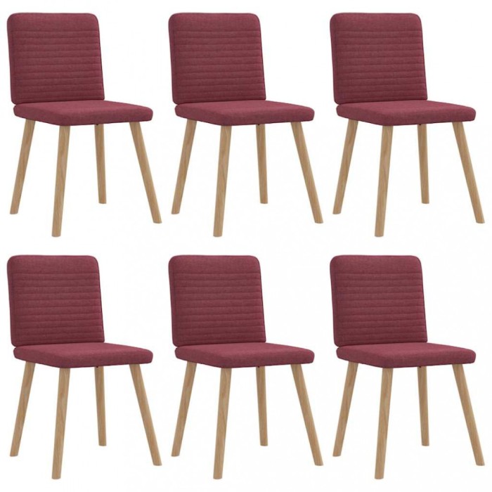 vidaXL Scaune de bucătărie pivotante, 6 buc., roșu vin, textil