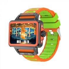 Smartwatch iSEN S666, Orange Gray Green, 1.57 TFT HD, iOS Android, NFC, Alerta apel Bluetooth, Jocuri, Monitorizare sanatate, 240mAh