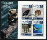 Timbre Insulele Solomon 2014: Fauna &amp; Animale Pe Cale de Disparitie, Coala Noua - Colectie filatelica
