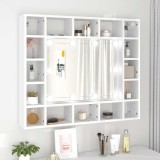 VidaXL Dulap cu oglindă și LED, alb, 91x15x76,5 cm 808864