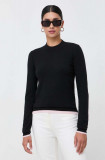 Silvian Heach pulover femei, culoarea negru, light, cu turtleneck