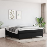 VidaXL Pat box spring cu saltea, negru, 180x200 cm, catifea