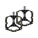 Cumpara ieftin Set 2 Pedale pentru Bicicleta SPD/MTB/BMX, Rulment triplu, Aluminiu, Anti-alunecare, Black/Gold