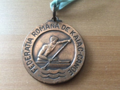 medalie federatia romana de kaiac canoe romania fan sport hobby de colectie foto