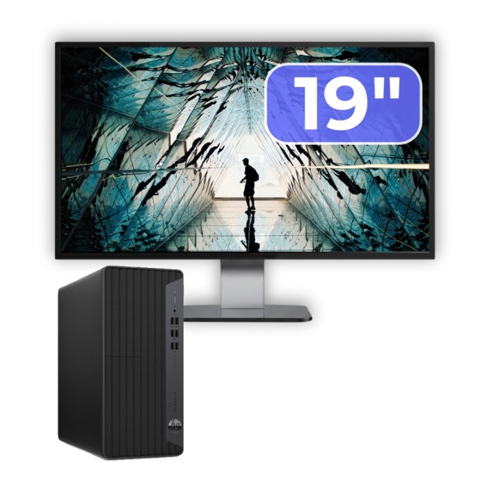 Pachet Calculator Second Hand HP EliteDesk 800 G6 Tower, Intel Core i5-10400F 2.90 - 4.30GHz, 16GB DDR4, Placa Video AMD Radeon R7 430 2GB, 256GB SSD