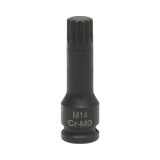 Cheie tubulara de impact spline M14, 60mm, patrat 3/8 inch Cr-Mo