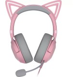 Casti gaming Razer Kraken Kitty V2, USB Type A, Quartz Edition