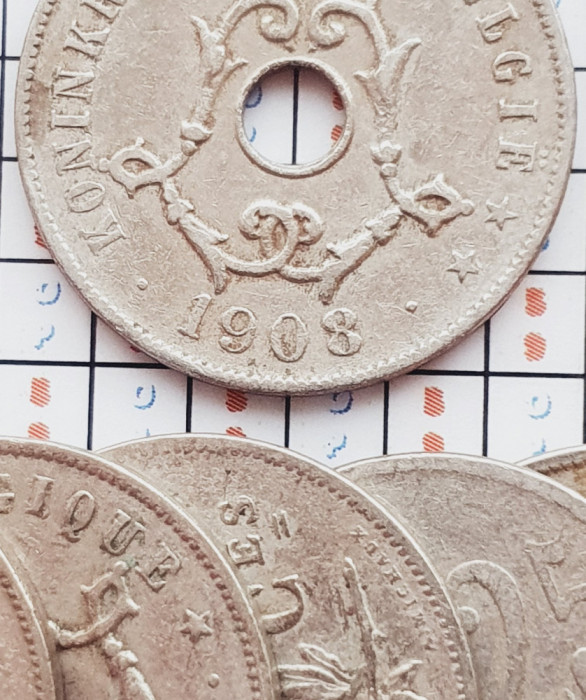 1201 Belgia 25 centimes 1908 L&eacute;opold II (Dutch text) km 63