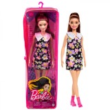 PAPUSA BARBIE FASHIONISTA SATENA CU ROCHIE CU IMPRIMEU FLORAL