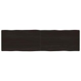 Blat masă, 220x60x(2-6) cm, maro, lemn tratat contur organic