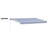 vidaXL Cort electric retractabil Albastru și Alb 3 x 2,5 m 3421769