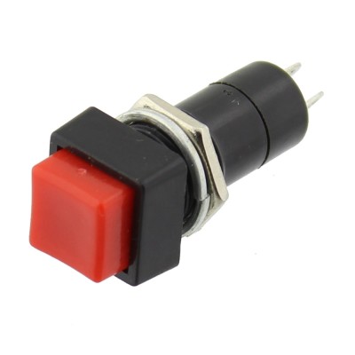 Push buton cu retinere, rosu, 3A, 250V, 40x14mm, 124728 foto
