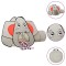 Gossi cort de joaca elefant pentru copii 250 bile, gri, 174x86x101 cm