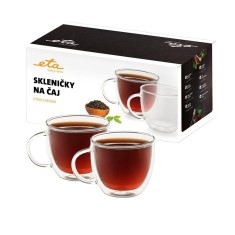 Set 2 cesti pentru ceai ETA 9153 91000, 2 x 400 ml, sticla borosilicata cu