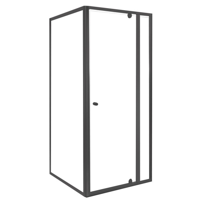 Flexi sarokba szerelhető sz&ouml;gletes zuhanykabin 80x80 cm zuhanyt&aacute;lca n&eacute;lk&uuml;l fekete