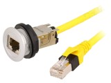 Soclu RJ45 HARTING har-port 22mm IP20 Argintiu, Cod 09454521513, Temperatura -25/70&deg;C, Cablu 3m