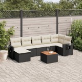 Cumpara ieftin Gossi set mobilier de gradina cu perne, 8 piese, negru, poliratan