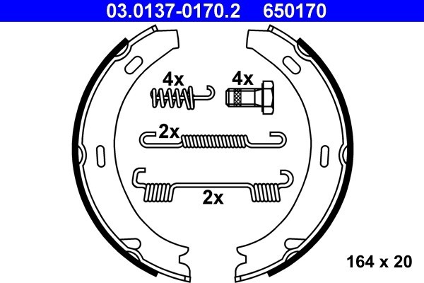 ATE 03.0137-0170.2 Set saboti frana, frana de mana