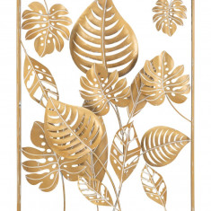 Decoratiune de perete Jungle Rectangle, Mauro Ferretti, 60x80 cm, fier, auriu