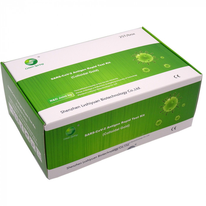 Set 25x Teste Rapide COVID-19, Green Spring, Antigen, Recoltare 4 in 1, Rezultat in 10 min, Pentru U