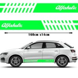Cumpara ieftin Set 2 Stickere Alfaholic 160cm , Dungi Laterale Sport pentru Usi Auto